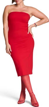 SPANX® Strapless Ponte Midi Dress