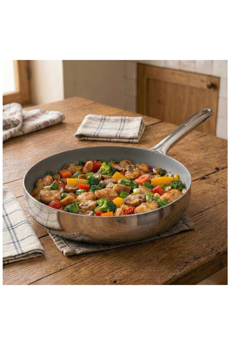 Belly Tri-Ply Stainless Steel Skillet, Alternate, color, STELLAR