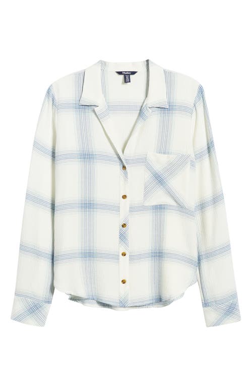 Hatley Lila Plaid Button-up Shirt In White