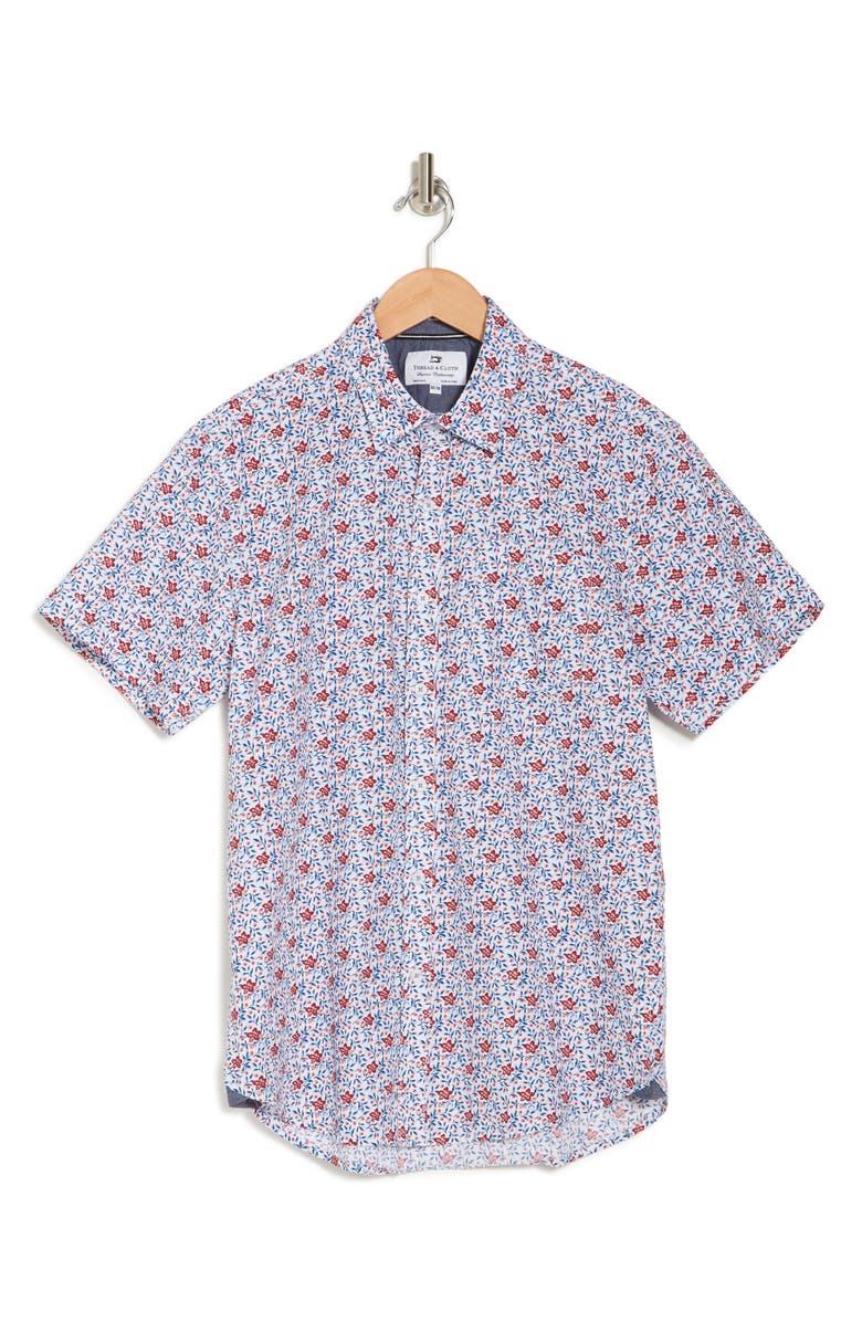 THREAD AND CLOTH Floral Watercolor Print Regular Fit Shirt, Alternate, color, 