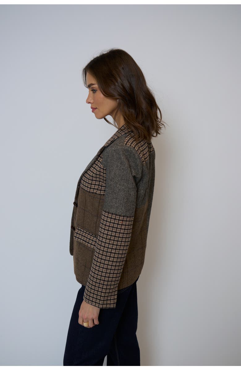 Central Park West Raven Patchwork Riding Jacket, Alternate, color,