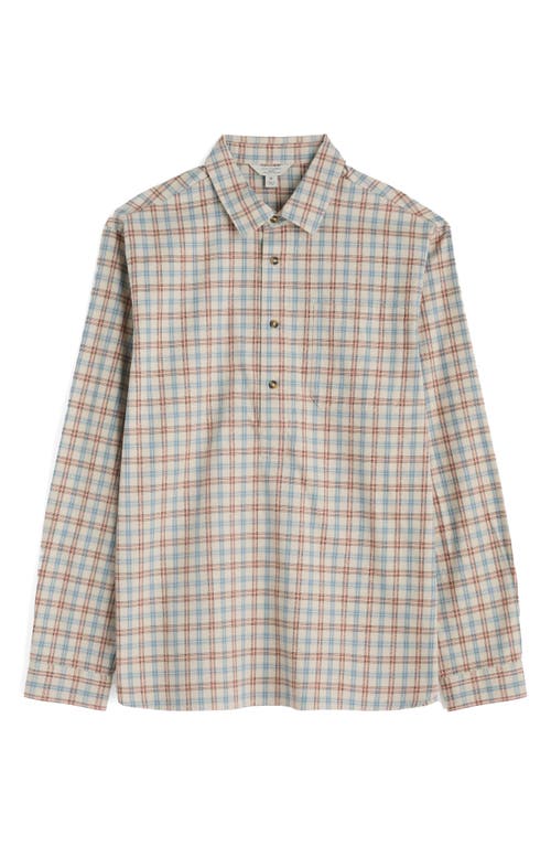 Seasalt Cornwall Take Root Check Organic Cotton Button-up Popover Shirt In Neutral