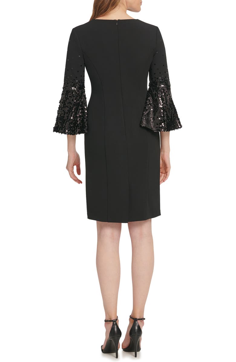 Vince Camuto Sequin Flare Sleeve Cocktail Dress, Alternate, color,