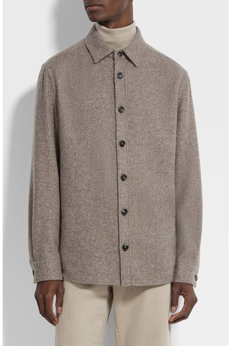 Cashmere & Silk Overshirt, Main, color, BROWN