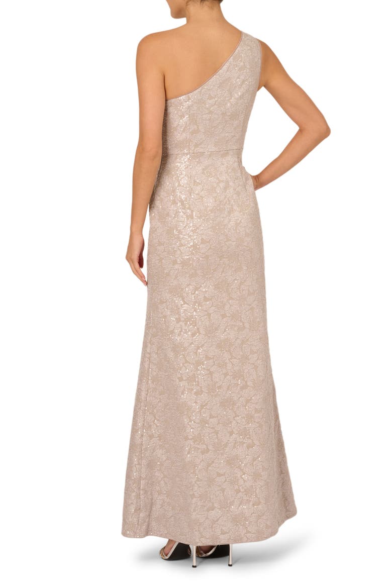 One Shoulder Sequin Jacquard Gown, Alternate, color, MARBLE