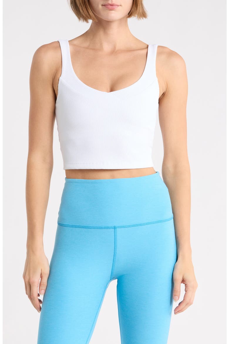 Impulse Ribbed Cropped Tank, Main, color, WHITE