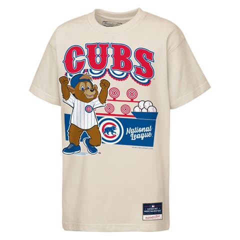 Youth Mitchell & Ness  Cream Chicago Cubs Step Back Up Mascot T-Shirt