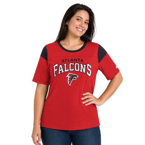 Women's Starter Red Atlanta Falcons Plus Size Linebacker Slub T-Shirt