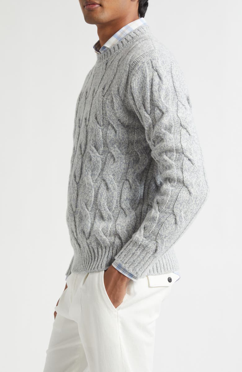Eleventy Wool Mouliné Cable Knit Sweater, Alternate, color, 08 Zucchero