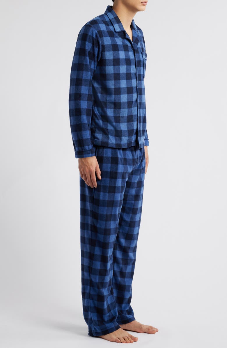 SLEEPHERO Buffalo Check Fleece Pajamas, Alternate, color, Navy Buffalo Check