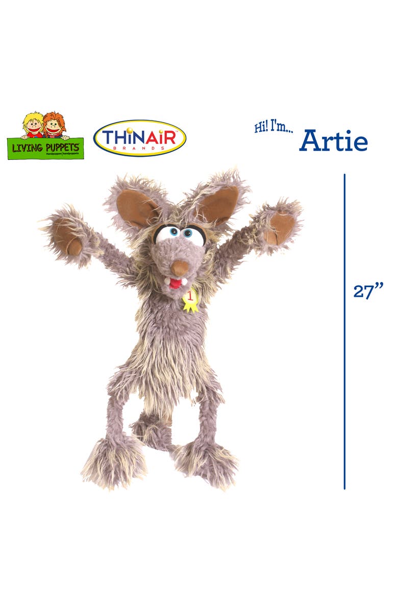 Living Puppets Artie The Coyote 27 Inch Large Plush Hand Puppet, Alternate, color, Brown