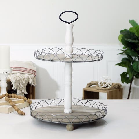 Two-Tier Decorative Tray Stand