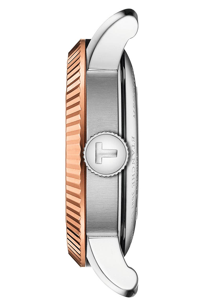 Le Locle Diamond Powermatic 80 Leather Strap Watch, 29mm, Alternate, color, BLUE