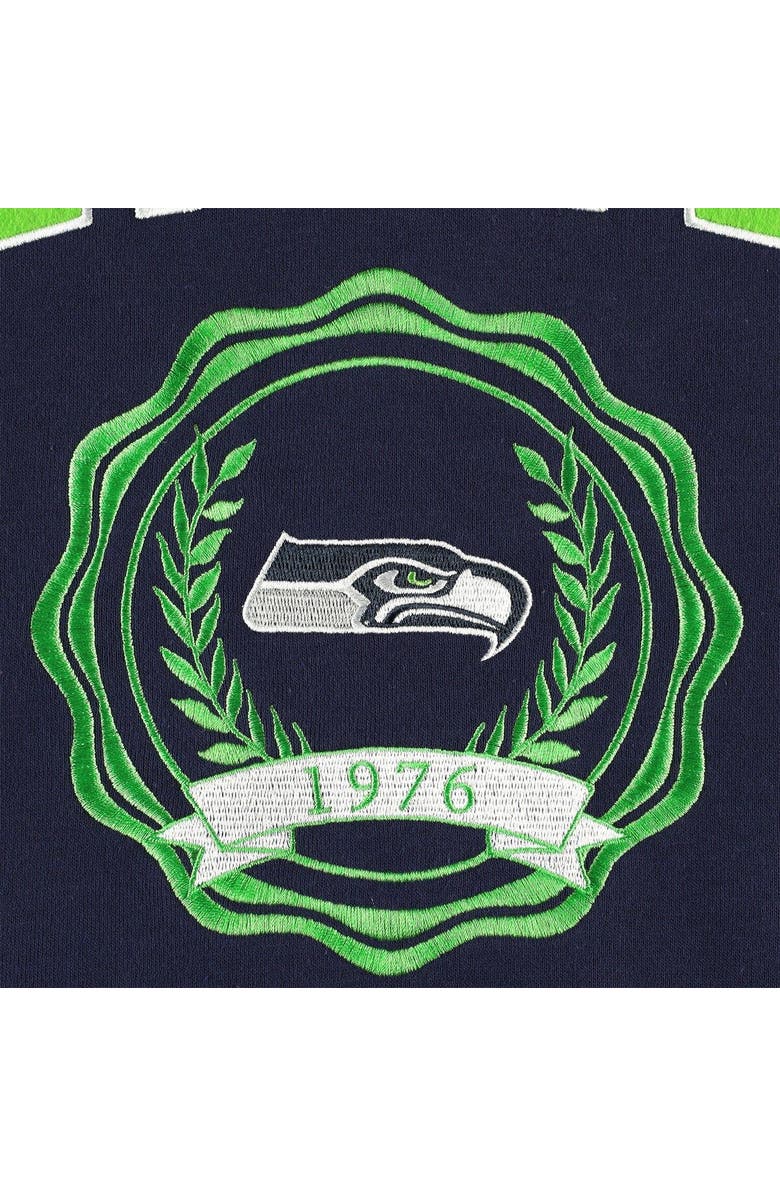 Tommy Hilfiger Women's Tommy Hilfiger College Navy Seattle Seahawks Becca Drop Shoulder Pullover Hoodie, Alternate, color, Navy