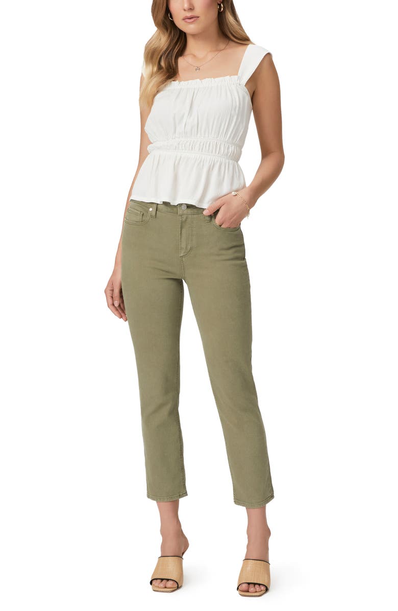 PAIGE Cindy Crop Straight Leg Jeans, Alternate, color, Vintage Mossy Green