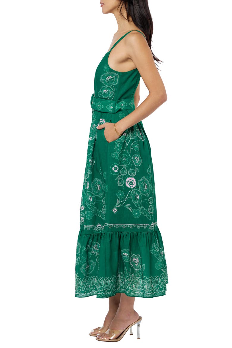 Esme Floral Print Sleeveless Dress, Alternate, color, GREEN MULTI
