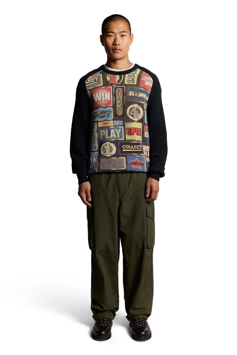 Fruit Machine Graphic Crew Neck Sweater, Main, color, Dark Navy