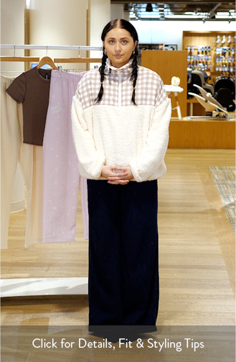 Gingham Aria Colorblock Quarter Zip Pullover, sales video thumbnail