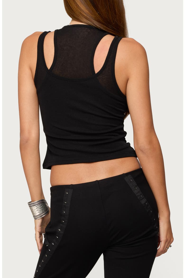 Sammy Layered Crop Tank, Alternate, color, BLACK