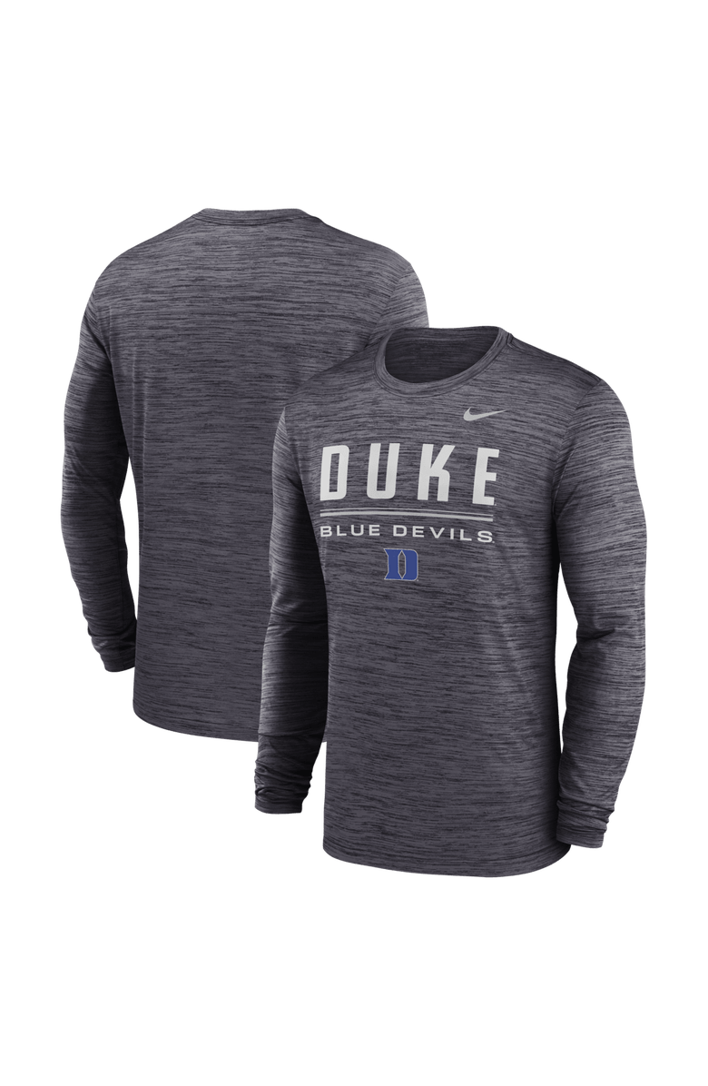 Nike Men's Nike Black Duke Blue Devils Sideline Velocity Dri-FIT Long Sleeve T-Shirt, Main, color, Black