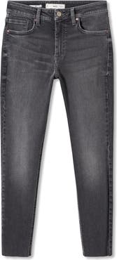 MANGO Isa Raw Hem Crop Skinny Jeans