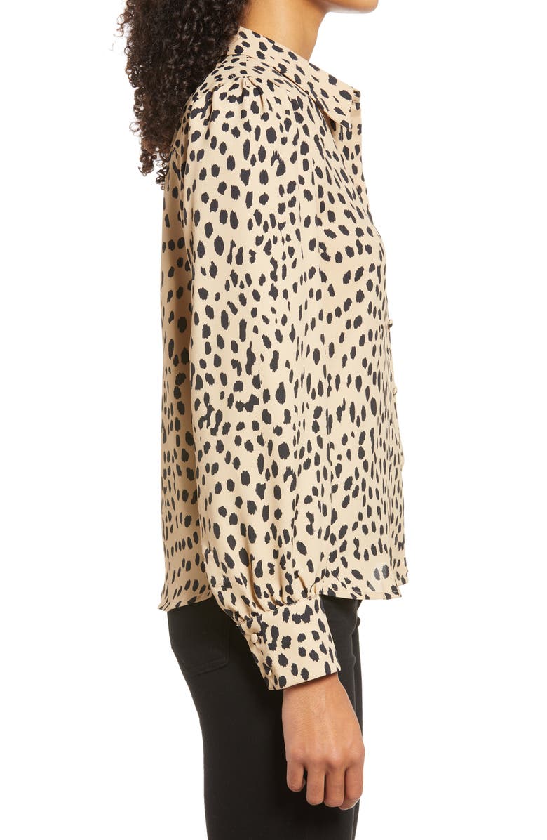 Vince Camuto Abstract Animal Print Long Sleeve Blouse, Alternate, color,