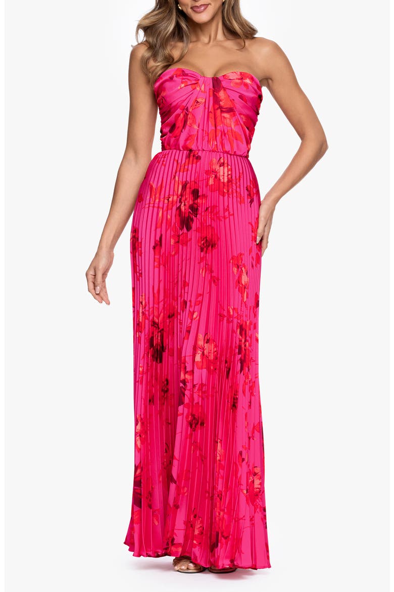 Pleated Strapless Gown video