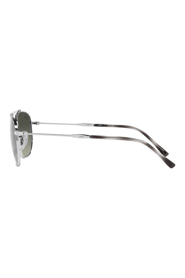 57mm Gradient Square Aviator Sunglasses, Alternate, color, SILVER