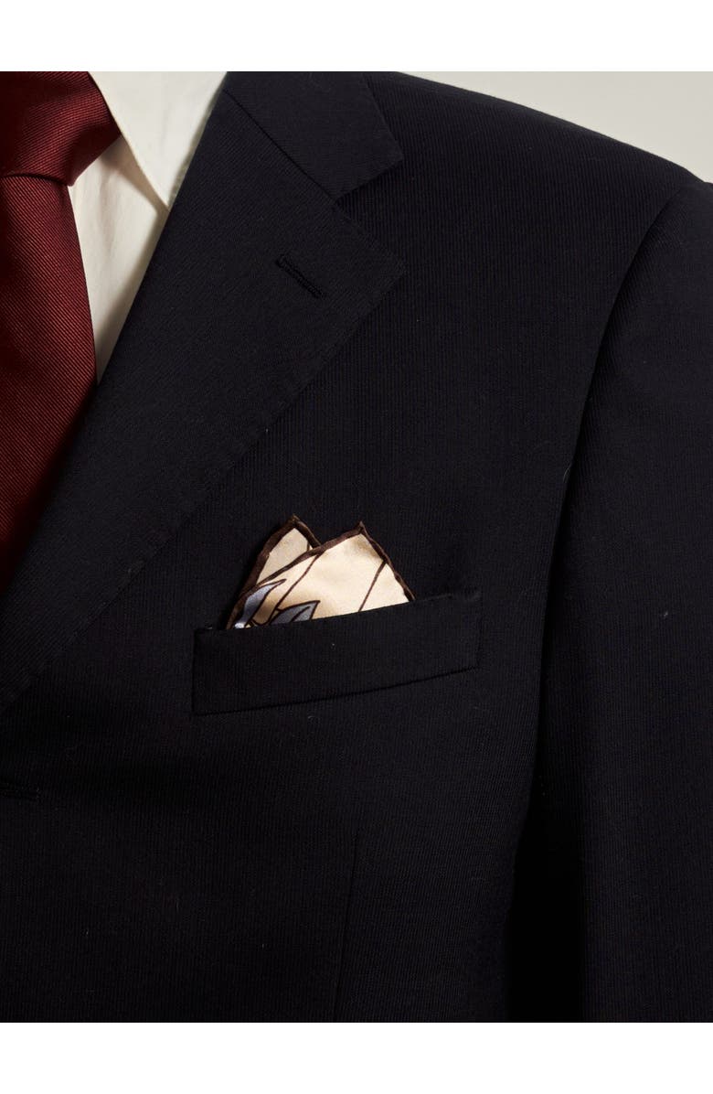 Lost Pattern NYC "Little Egret" Silk Pocket Square, Alternate, color, Khaki