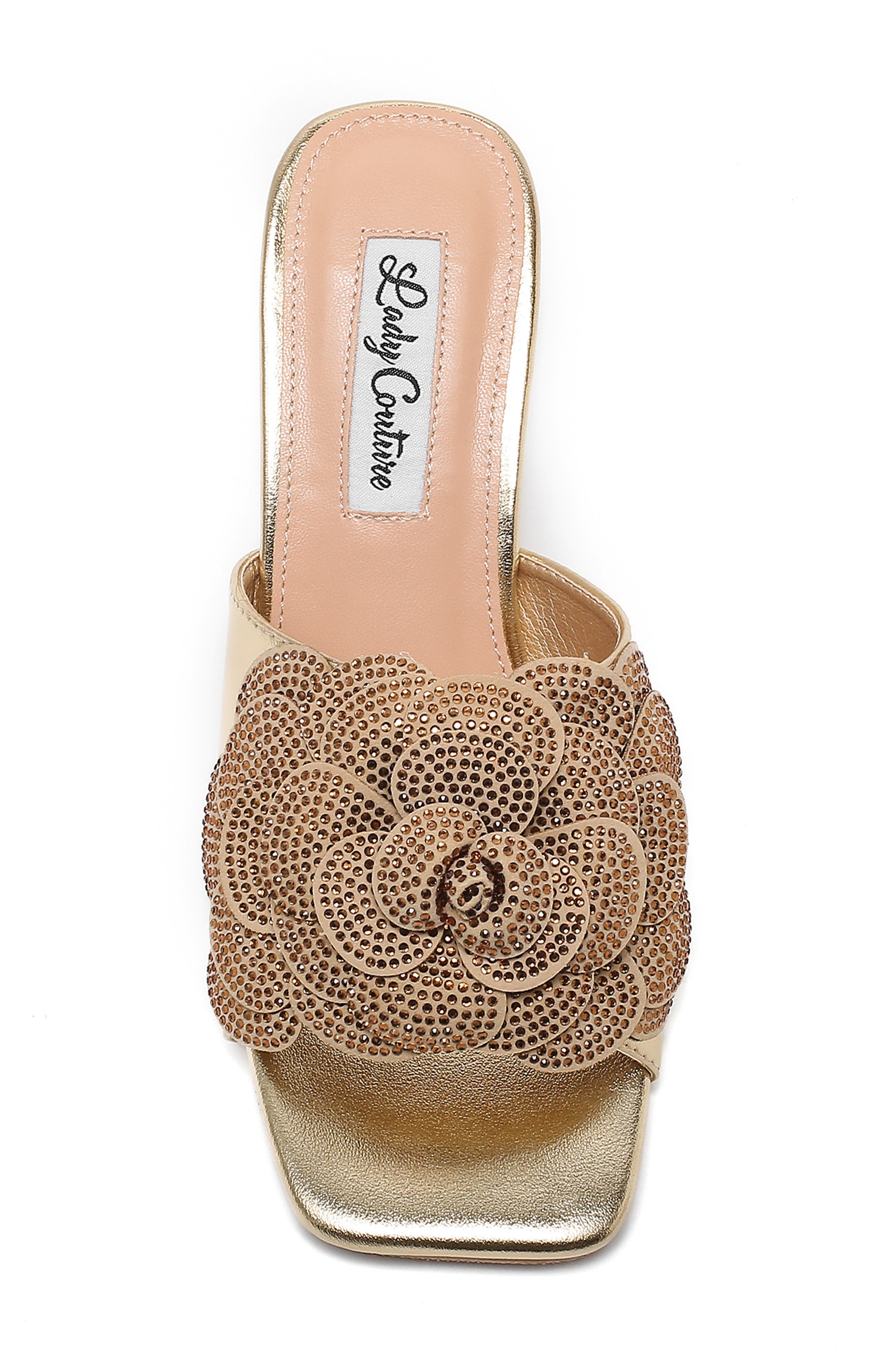Petal Slide Sandal, Alternate, color, GOLD