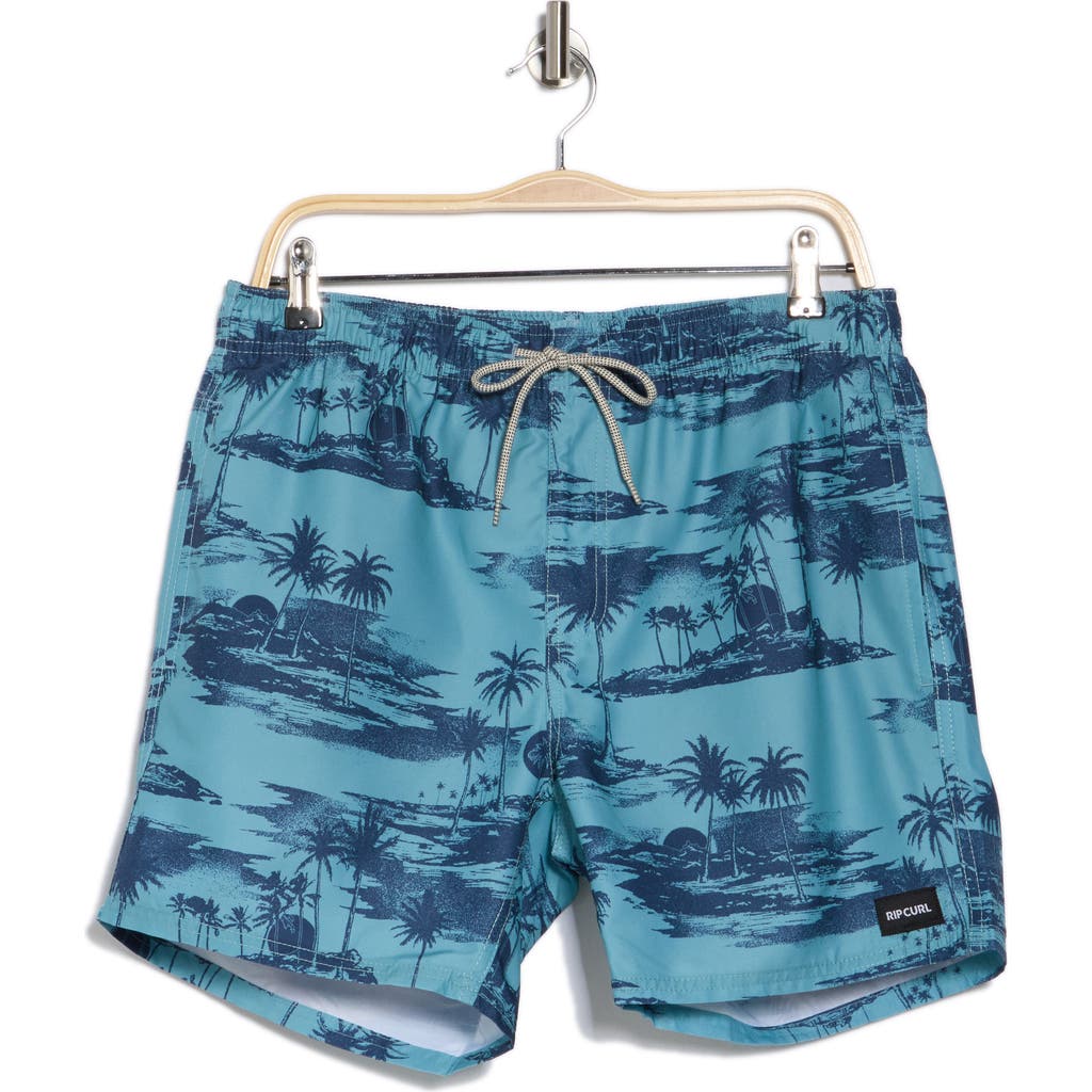 Rip Curl Dreamers Volley Swim Trunks In Dusty Blue