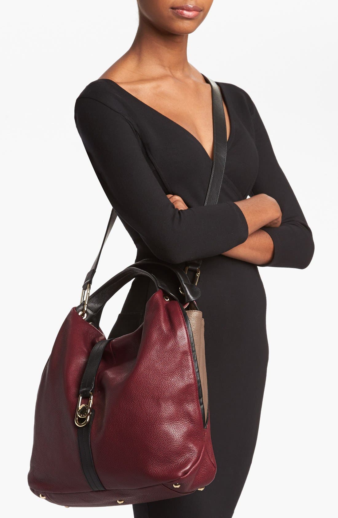 'Elisabeth - Medium' Shopper, Alternate, color, BURGUNDY/ AMANDE