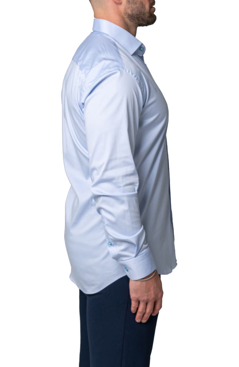 Maceoo Fibonacci Sleek Sky Contemporary Fit Button-Up Shirt, Alternate, color, Blue