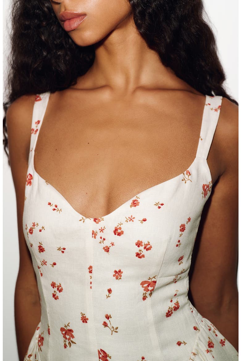 Birdie Floral Linen Midi Dress, Alternate, color, LOVIE