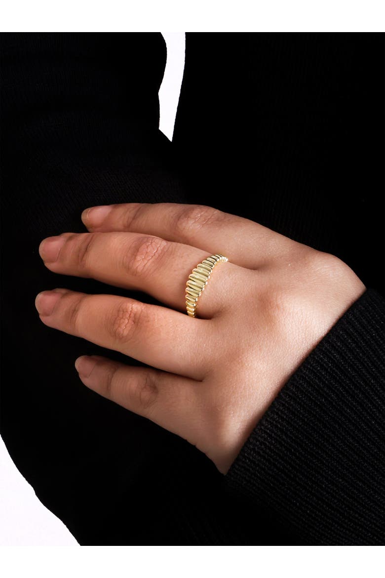 Ribbed Ring in 14K Gold, 6mm, Alternate, color, Yellow Gold