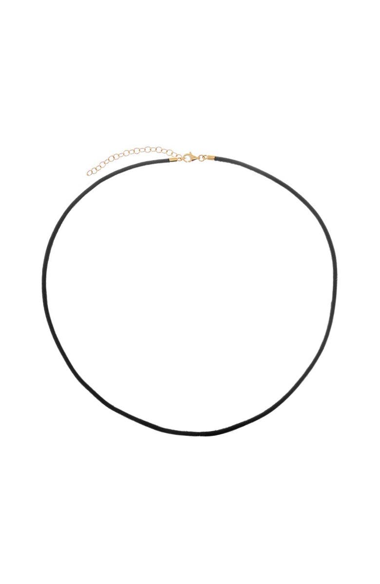 BY ADINA EDEN Black Leather Rope Chain Choker Necklace 14K, Main, color, Black - 16 Inch