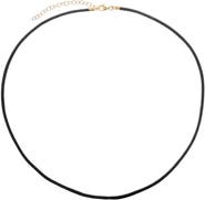 BY ADINA EDEN Black Leather Rope Chain Choker Necklace 14K