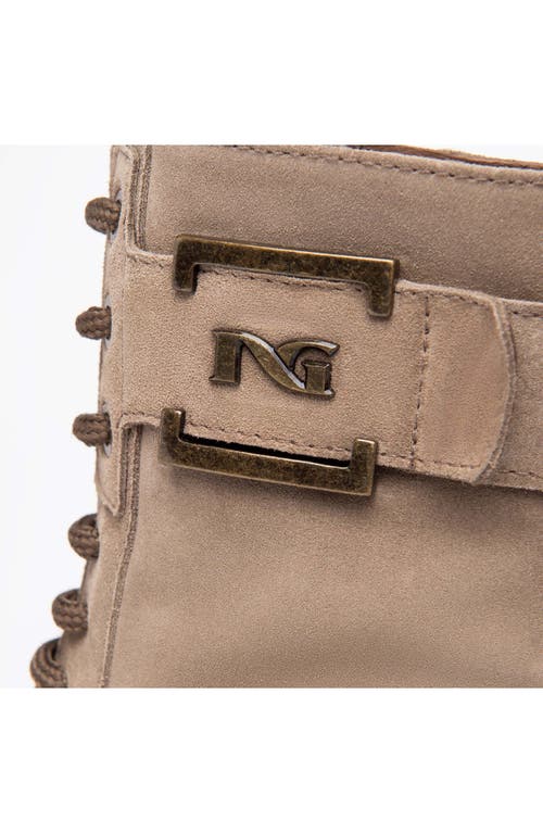 Nerogiardini Logo Plate Platform Wedge Bootie In Gray