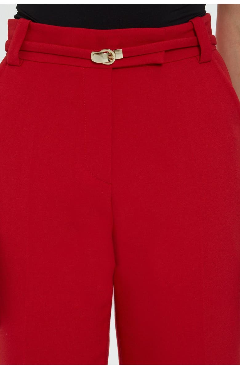 Gizia Pleated Stitch Classic Ecru Palazzo Pants, Alternate, color, Beige