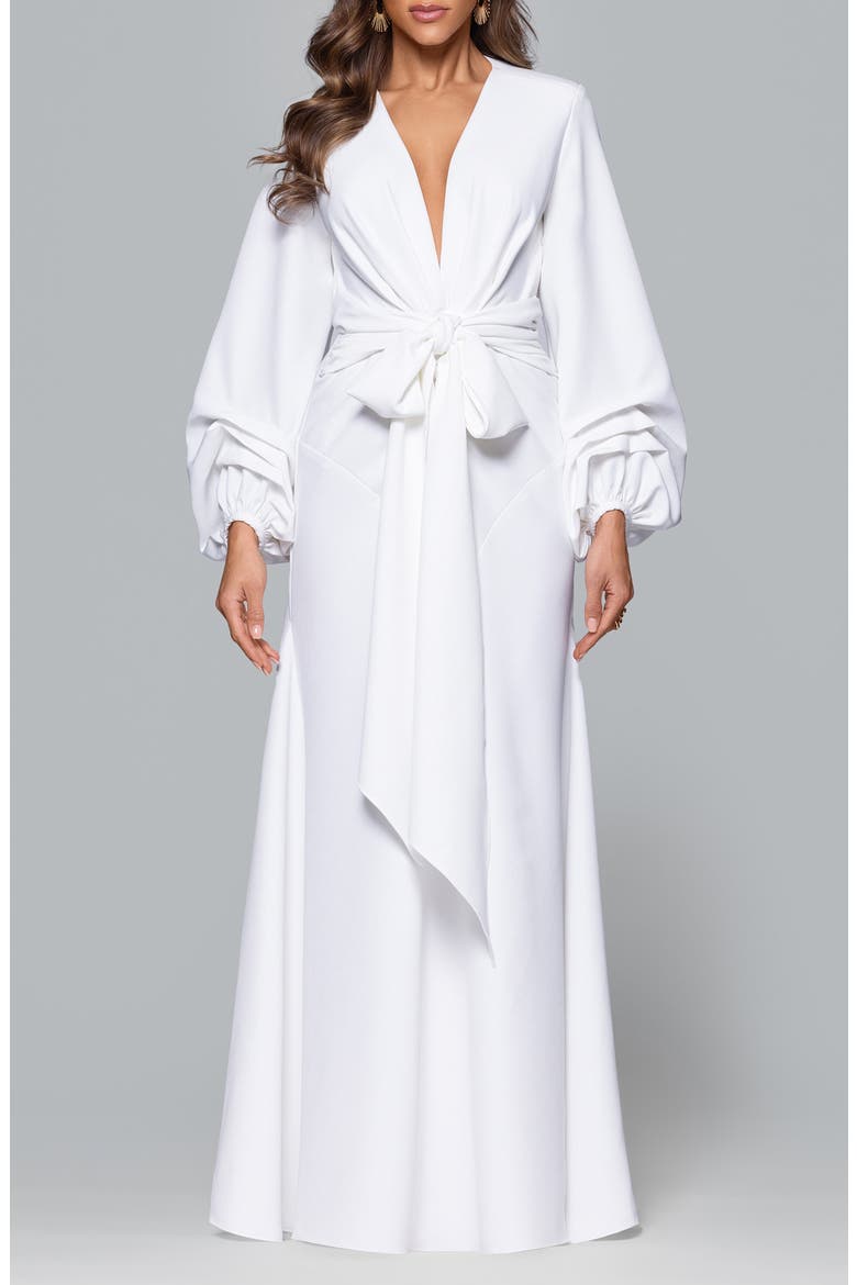Millie Crepe Gown, Main, color, IVORY