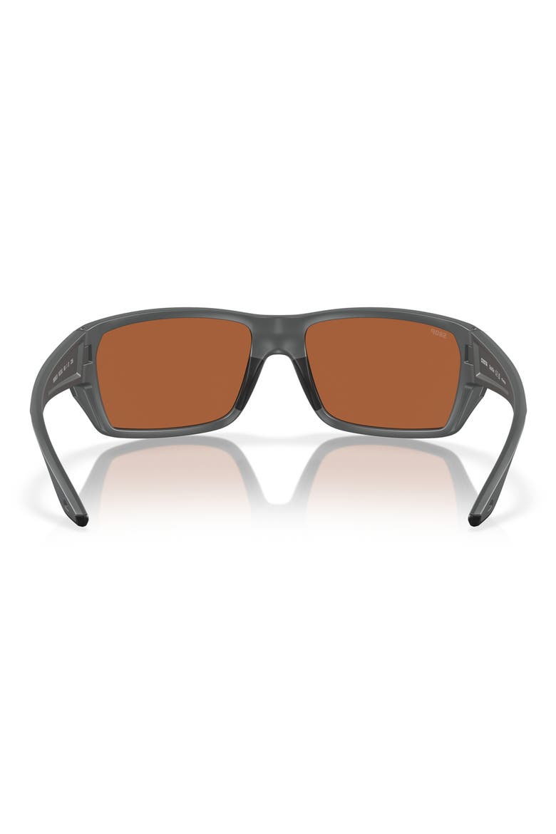 Tailfin 60mm Polarized Rectangular Sunglasses, Alternate, color, MATTE GRAY/ GREEN MIRROR 580P