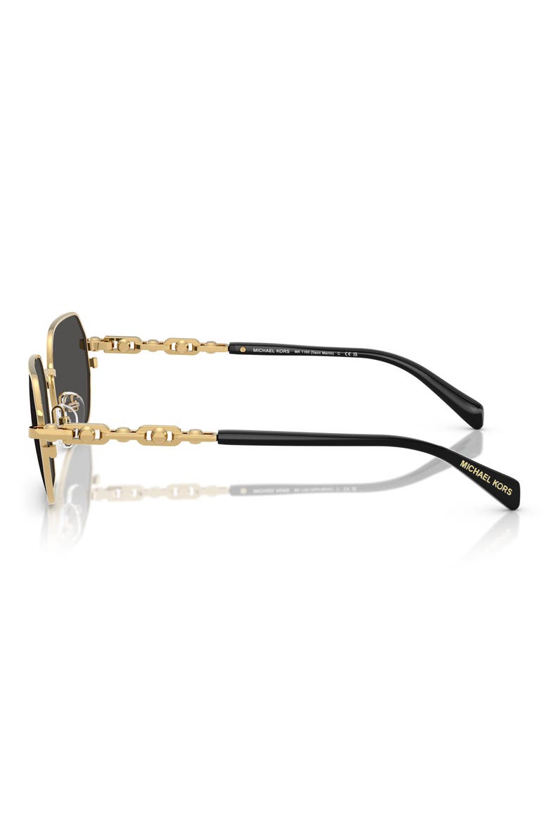 57mm Irregular Sunglasses, Alternate, color, GOLD / DARK GREY