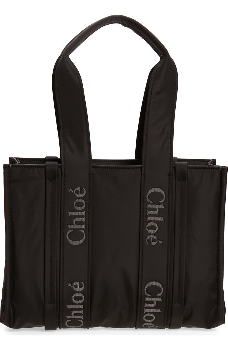 Chloé Medium Woody Textile Tote, Alternate, color,