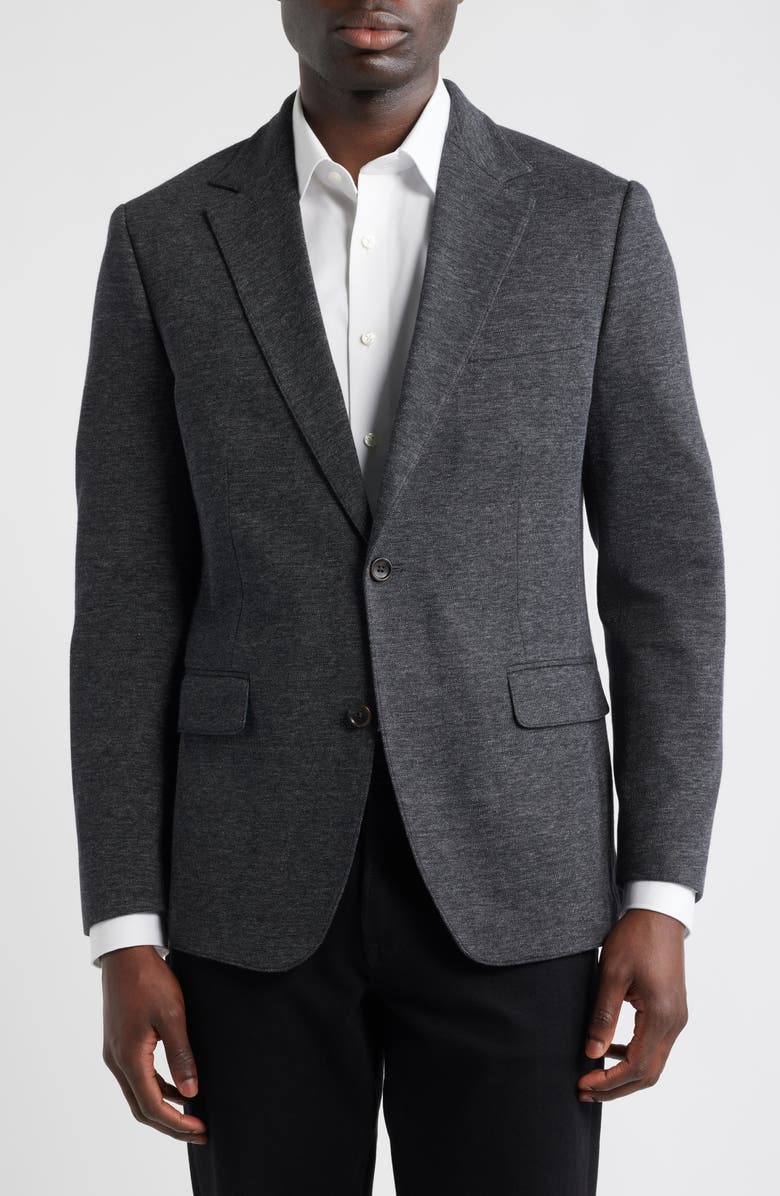 Bonobos Jetsetter Trim Fit Stretch Wool Sport Coat, Main, color, Charcoal With Flaps