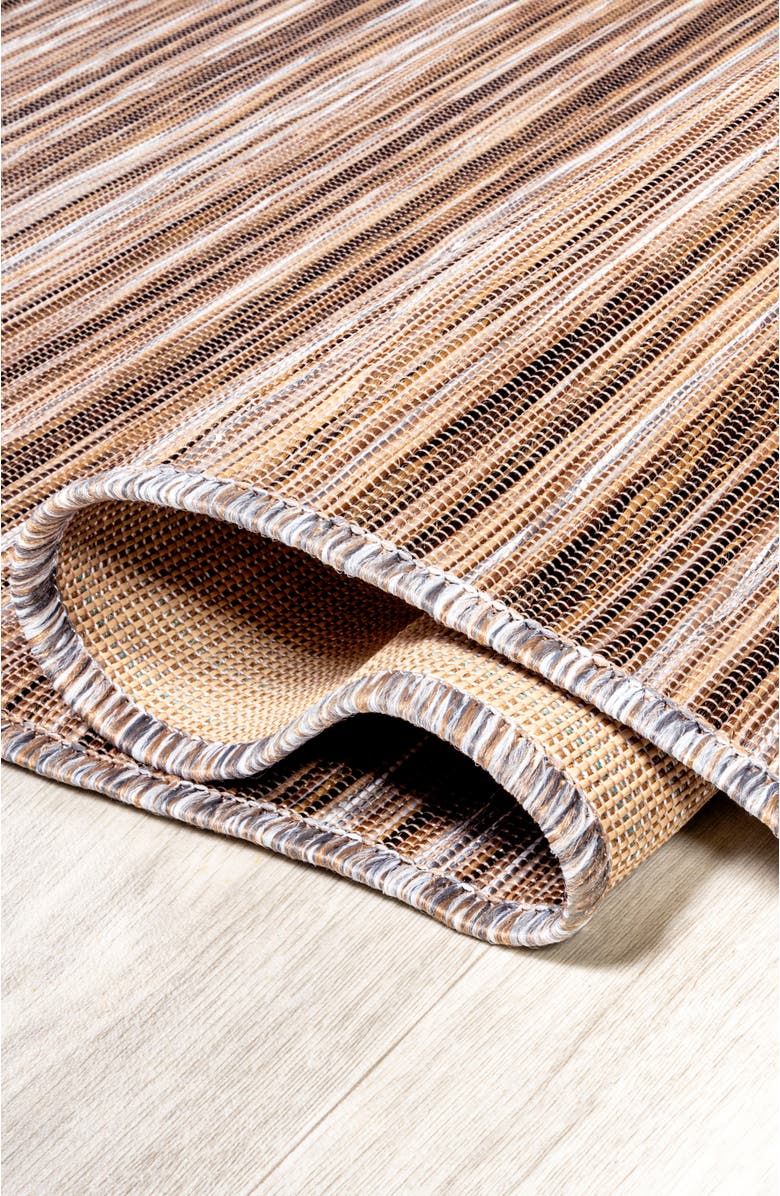 JONATHAN Y Finn Modern Farmhouse Pinstripe Indoor/Outdoor Area Rug, Alternate, color, Natural/Brown