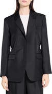 Theory Notched Lapel Silk Blazer