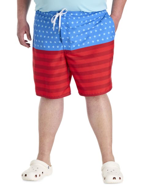 Big & Tall Americana Swim Trunks