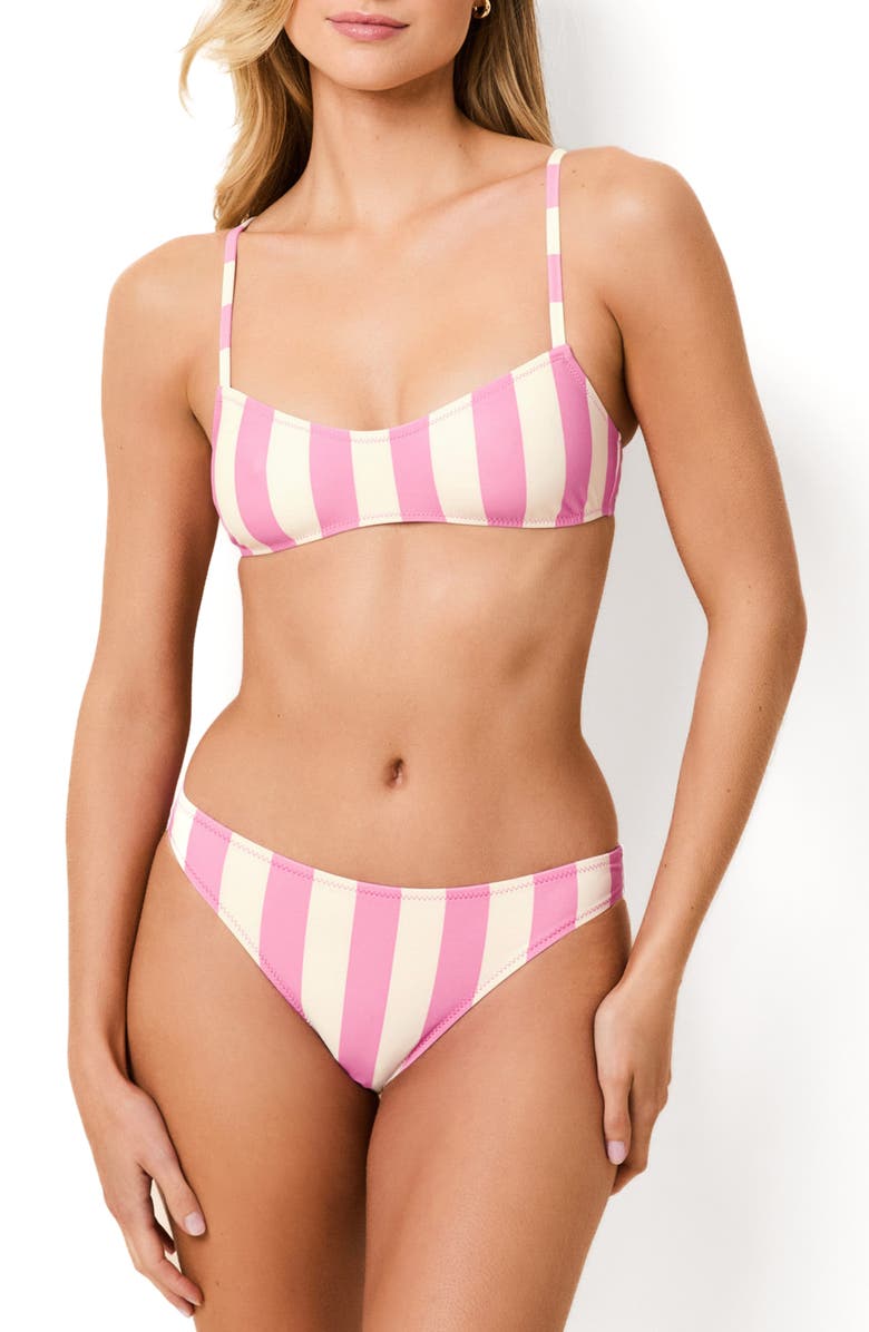 Solid & Striped The Rachel Stripe Swim Top, Alternate, color, 1 Inch Stripe Bon Bon