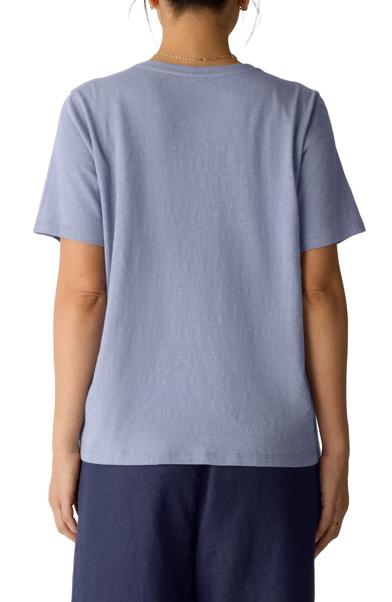 Eileen Fisher Easy V-Neck Organic Cotton T-Shirt, Alternate, color, Haze