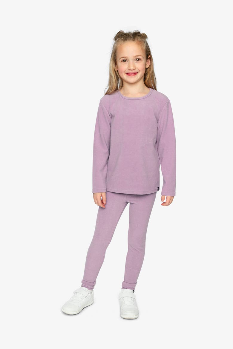 Rib Vertical Texture Elastic Waist Leggings, Alternate, color, Purple
